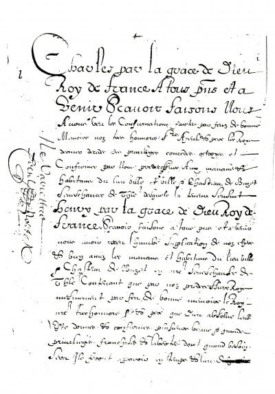 La première page de la Charte de BUZET