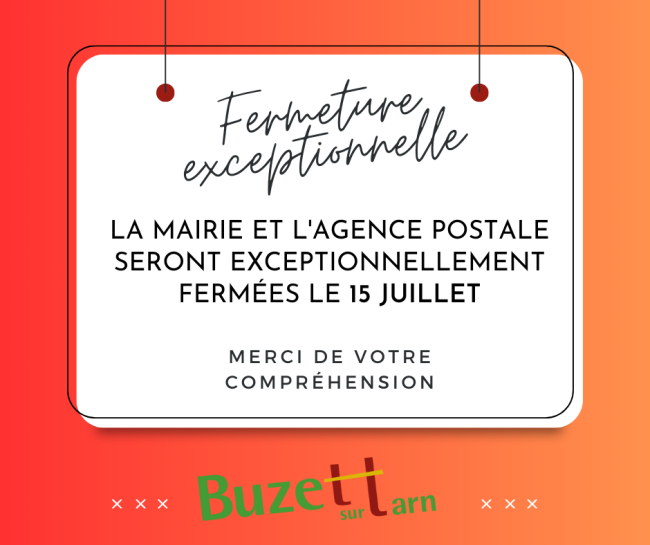 fermeture exceptionnelle