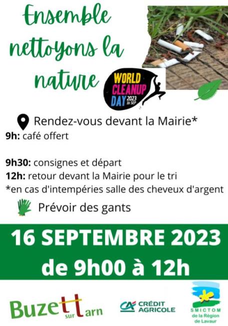 Buzet sur Tarn - World Clean Up Day 2023