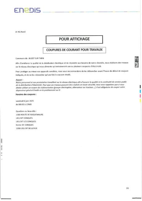COUPURE COURANT
