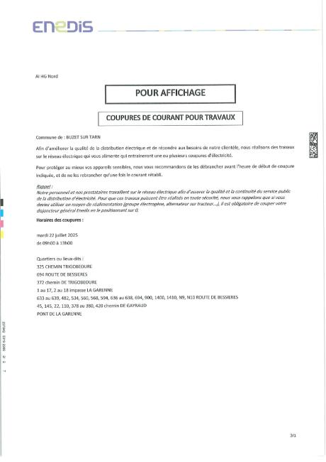 COUPURE COURANT