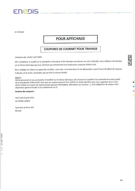 COUPURE COURANT