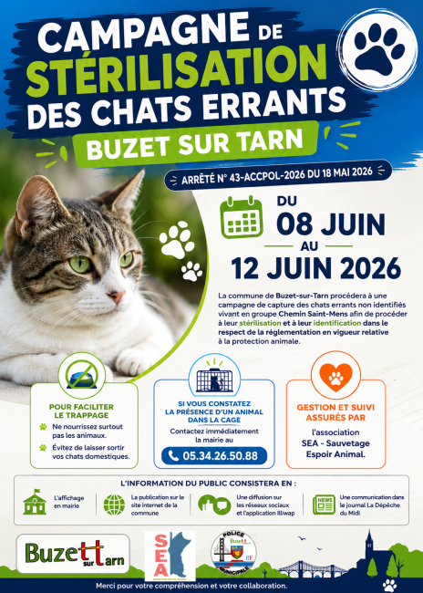 Campagne stérilisation et l’identification des animaux