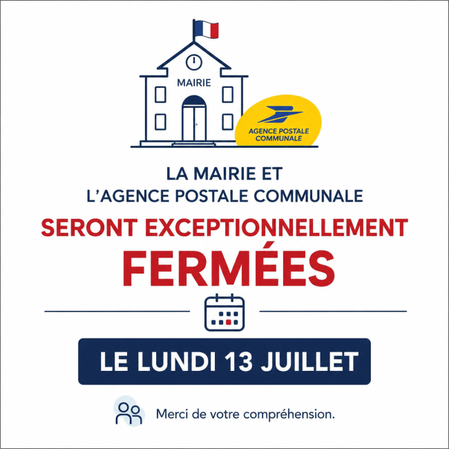 fermeture 13 juillet