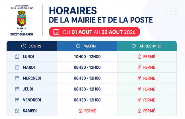 horaires été