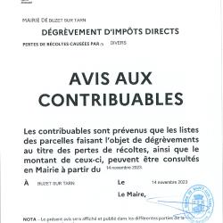 avis dégrévement