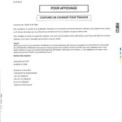 COUPURE COURANT